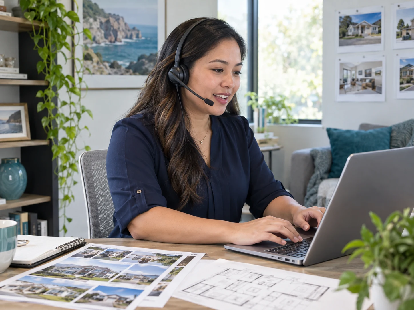 Illustrative property operations professional working at a desk