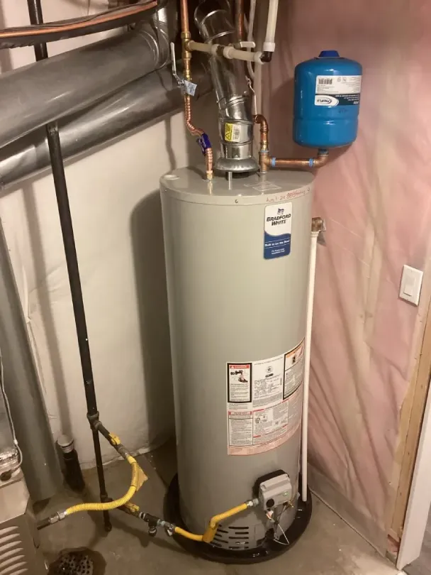 A water heater in a customer's house.