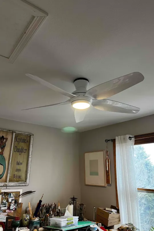 A ceiling fan in a customer's house.