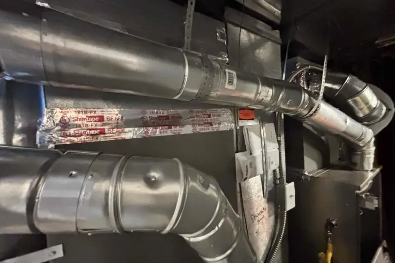 Furnace ductwork in a customer's house.