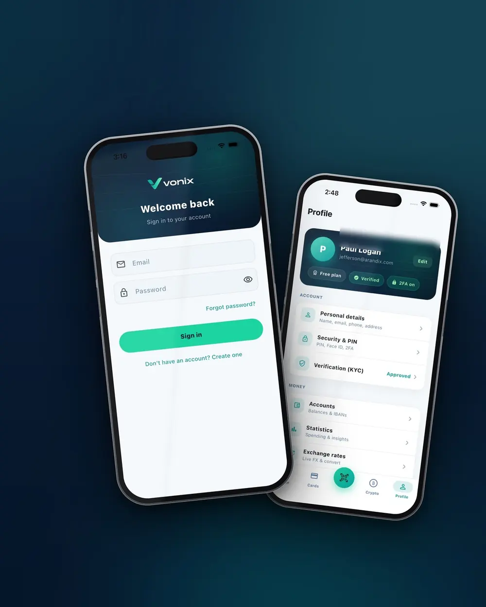 Person using the Vonix app in the city