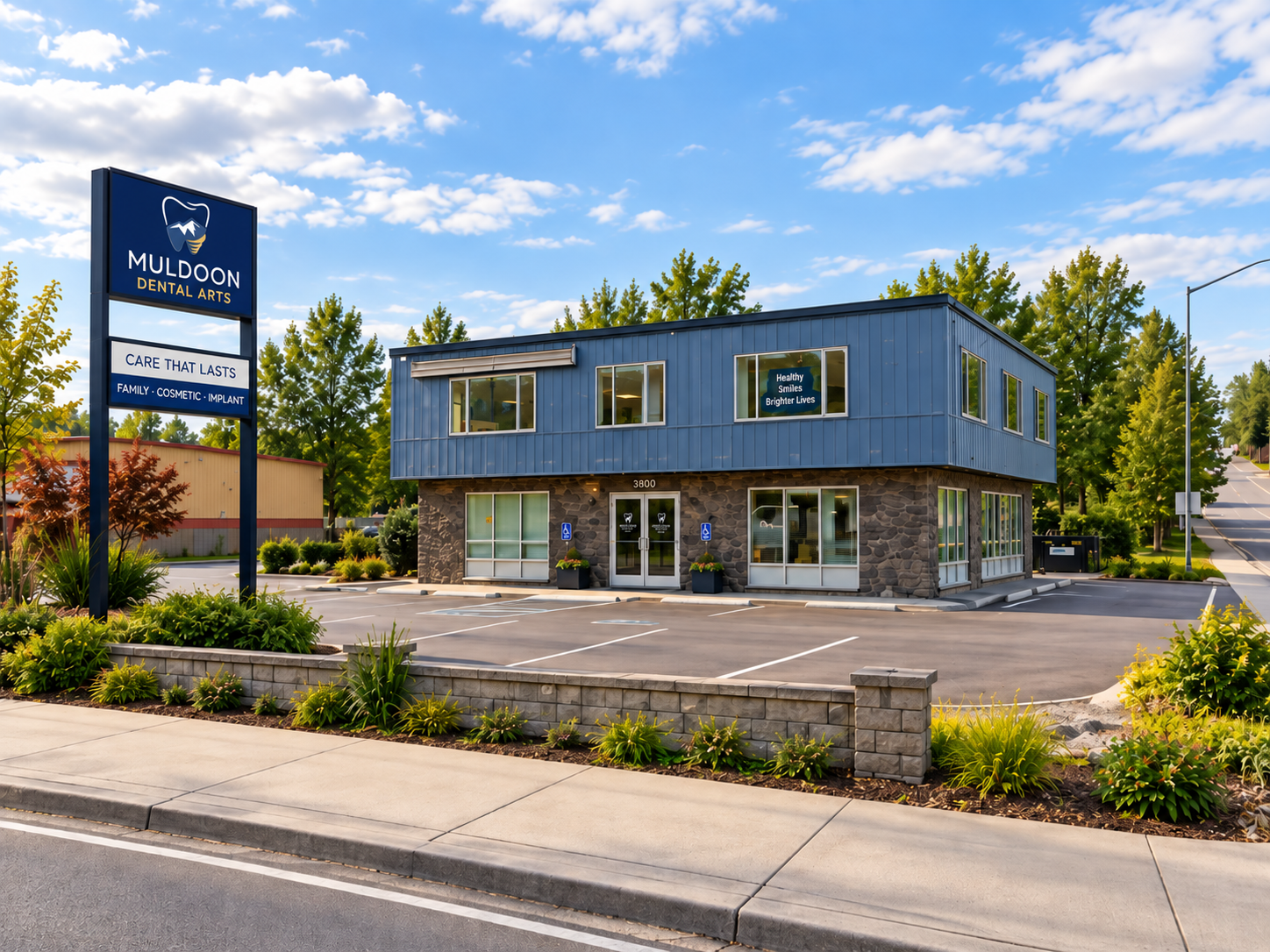 Exterior of the Muldoon Dental Arts office in Anchorage, AK