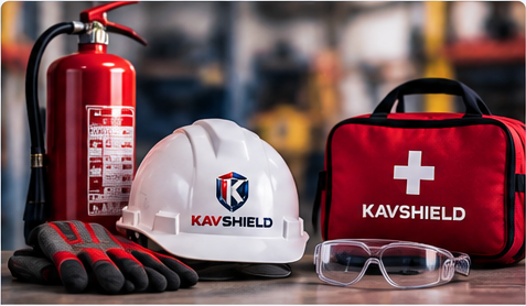 Safety professional wearing protective equipment