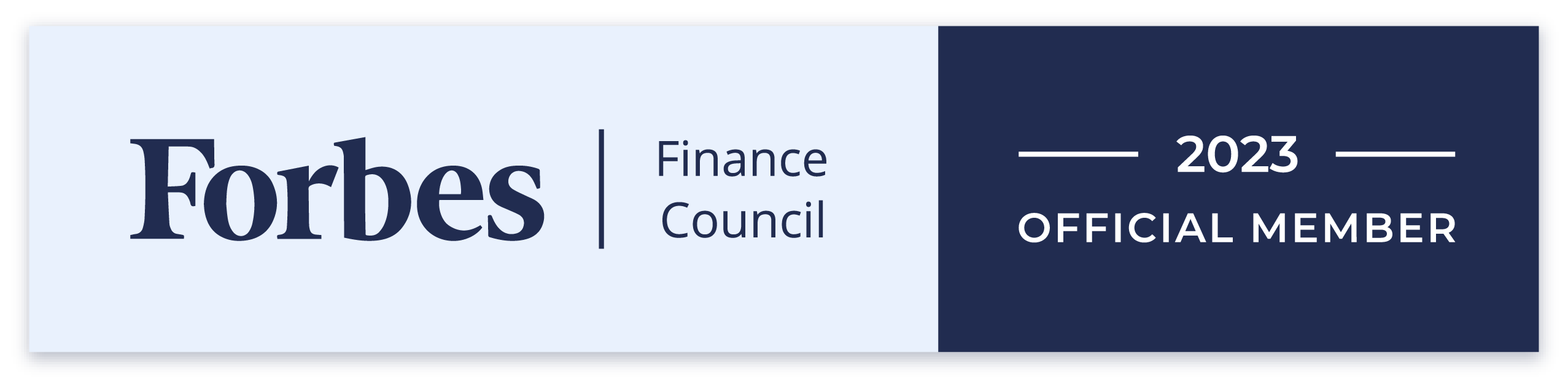 2023 Forbes Finance Council Official Member Certificate Banner