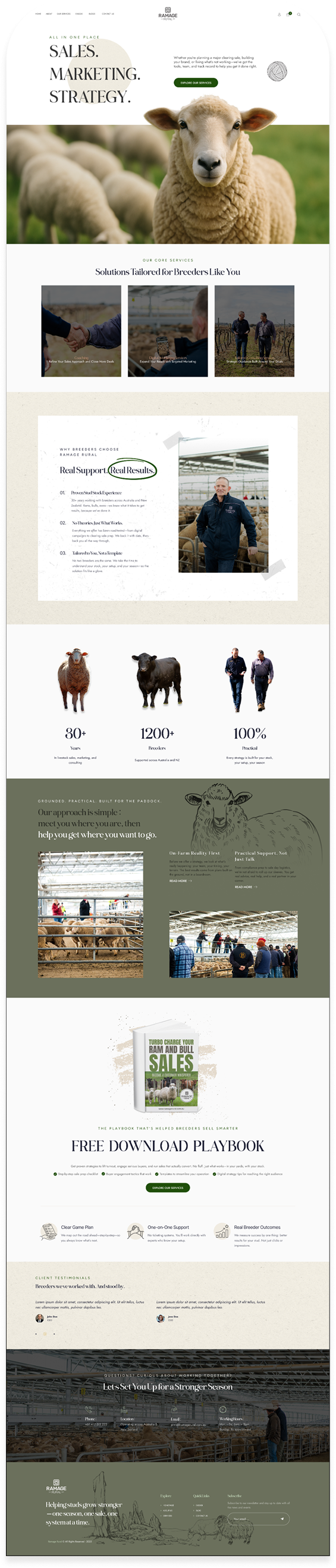 Ramage Rural homepage after redesign