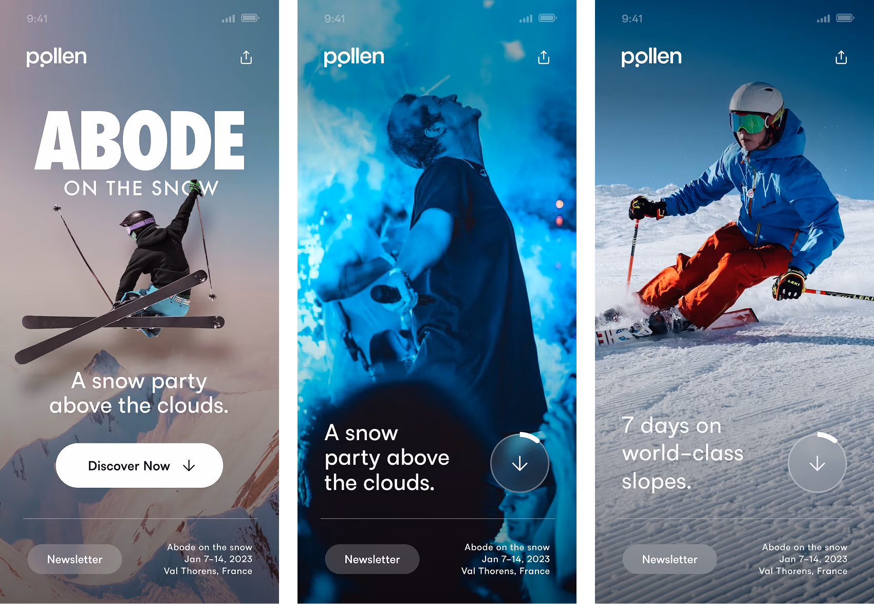 UI design for Pollen (mobile)