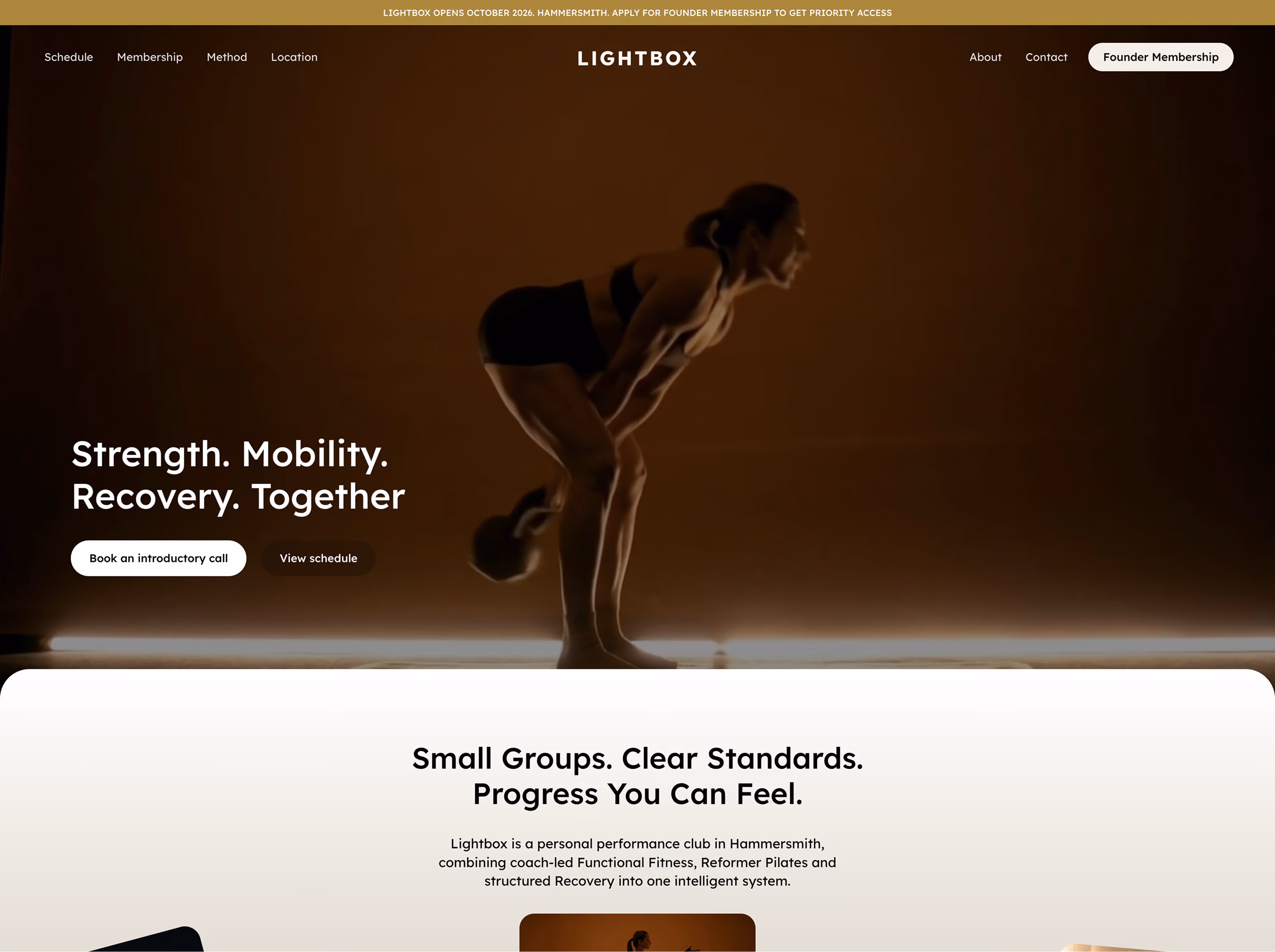 Lightbox Health Club website