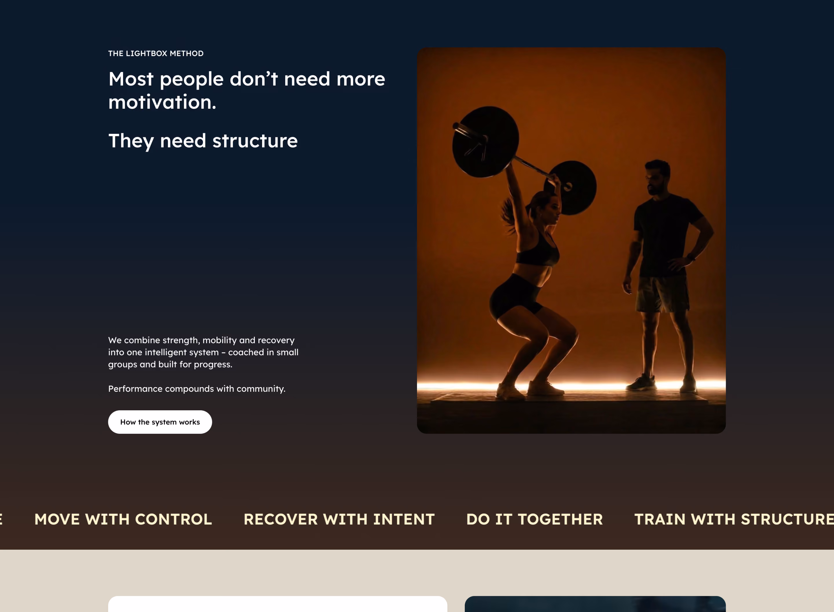 Lightbox Health Club UI image