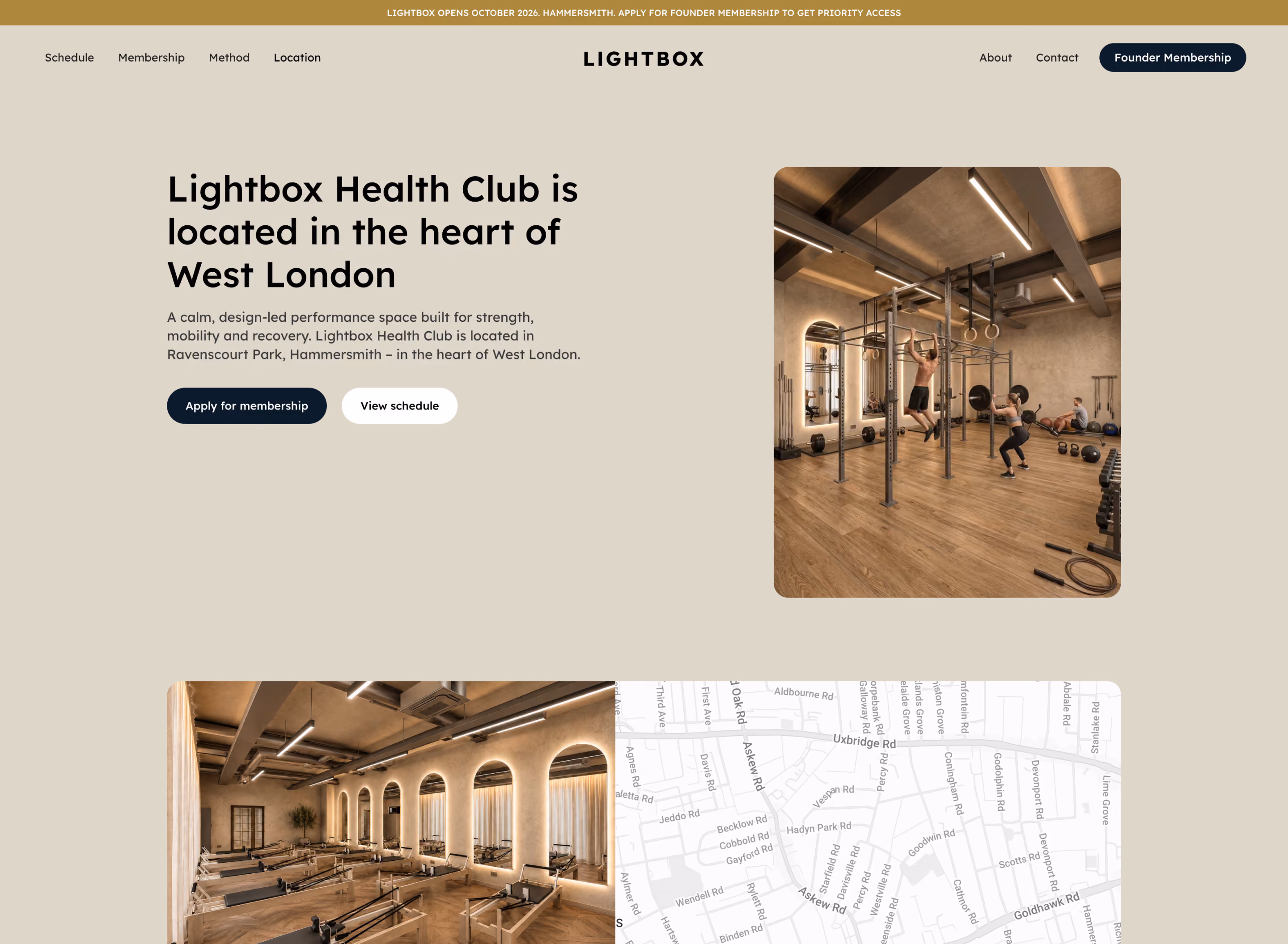 Lightbox Health Club UI image