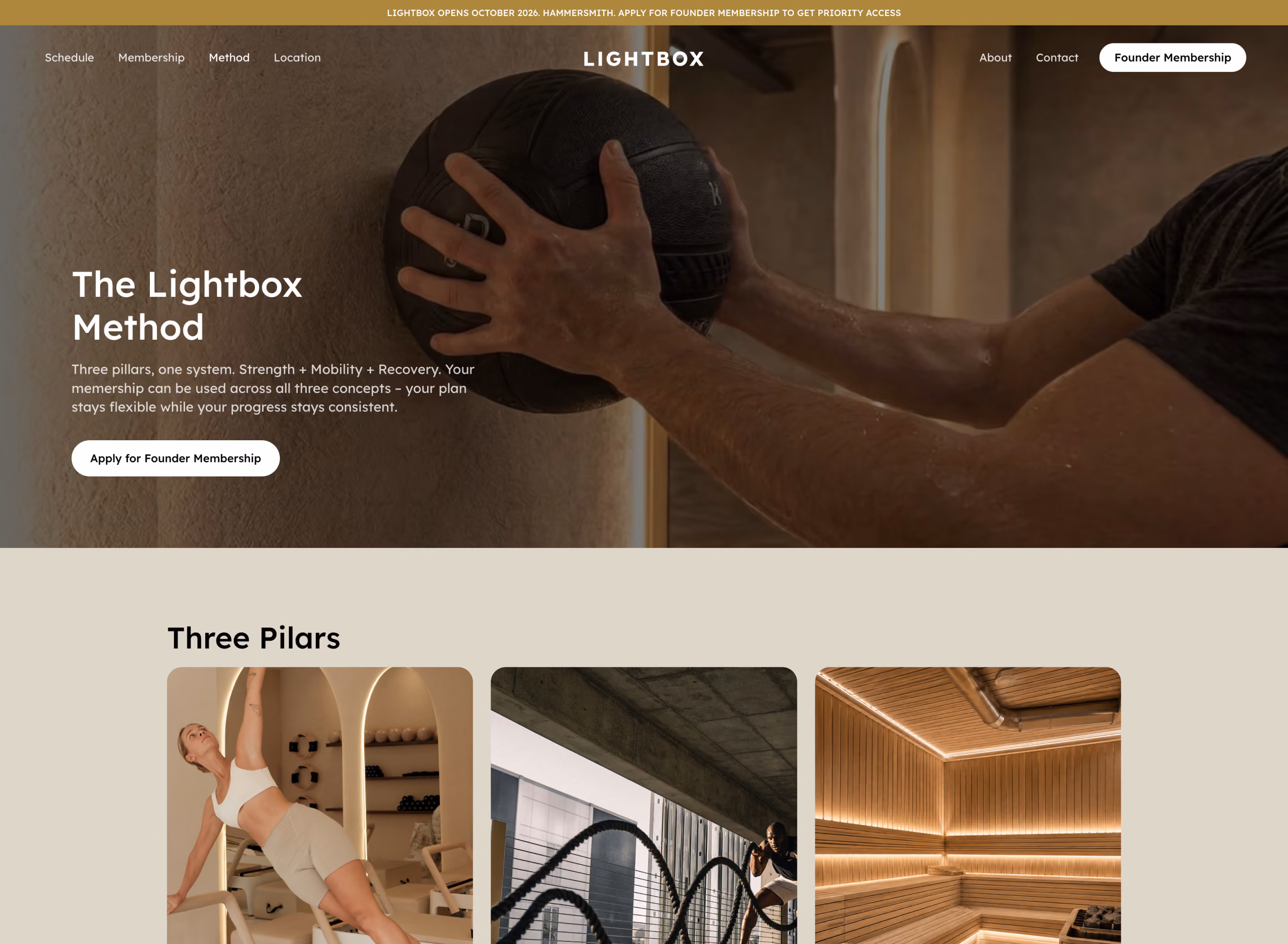 Lightbox Method page UI