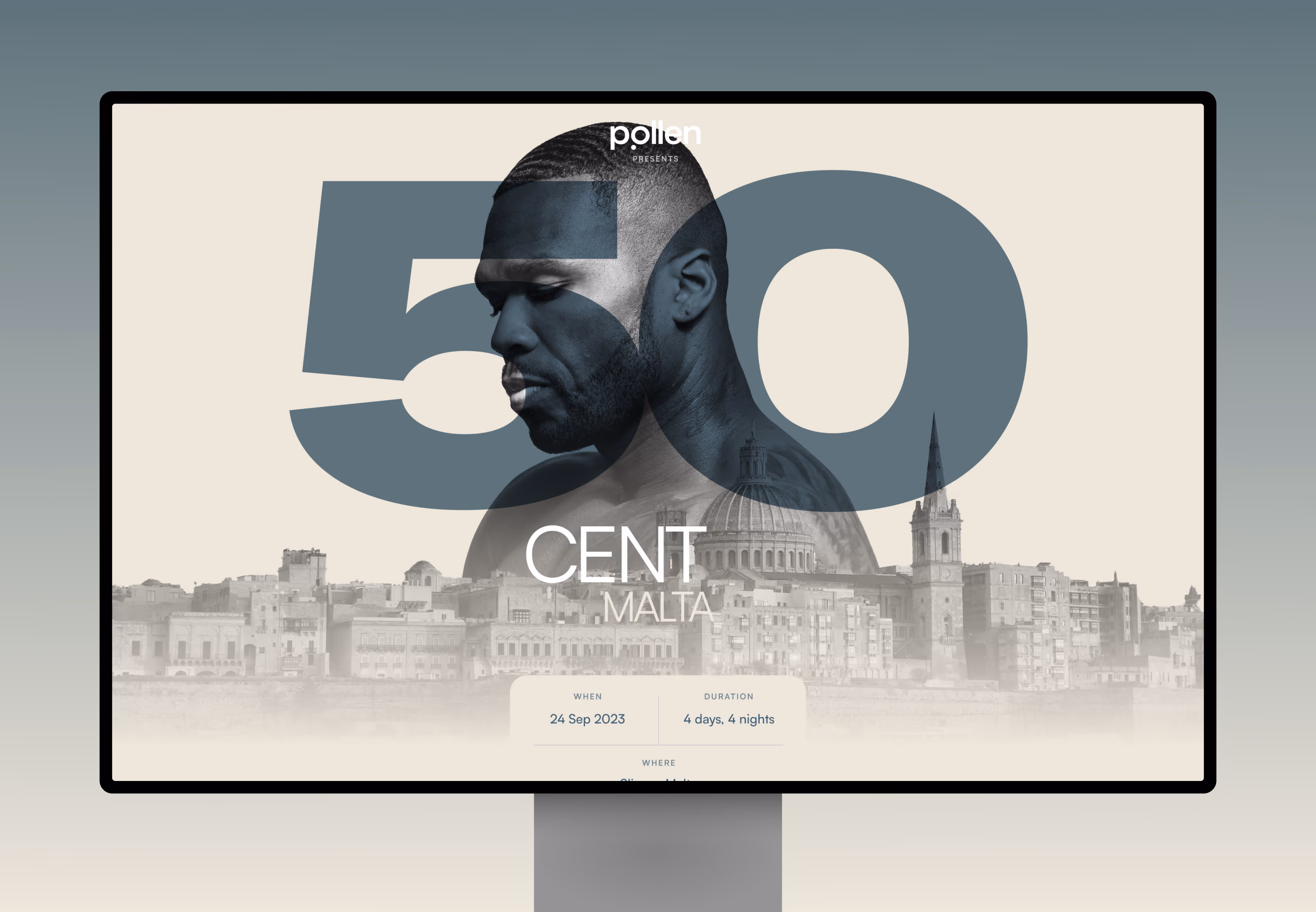 Pollen landing page UI