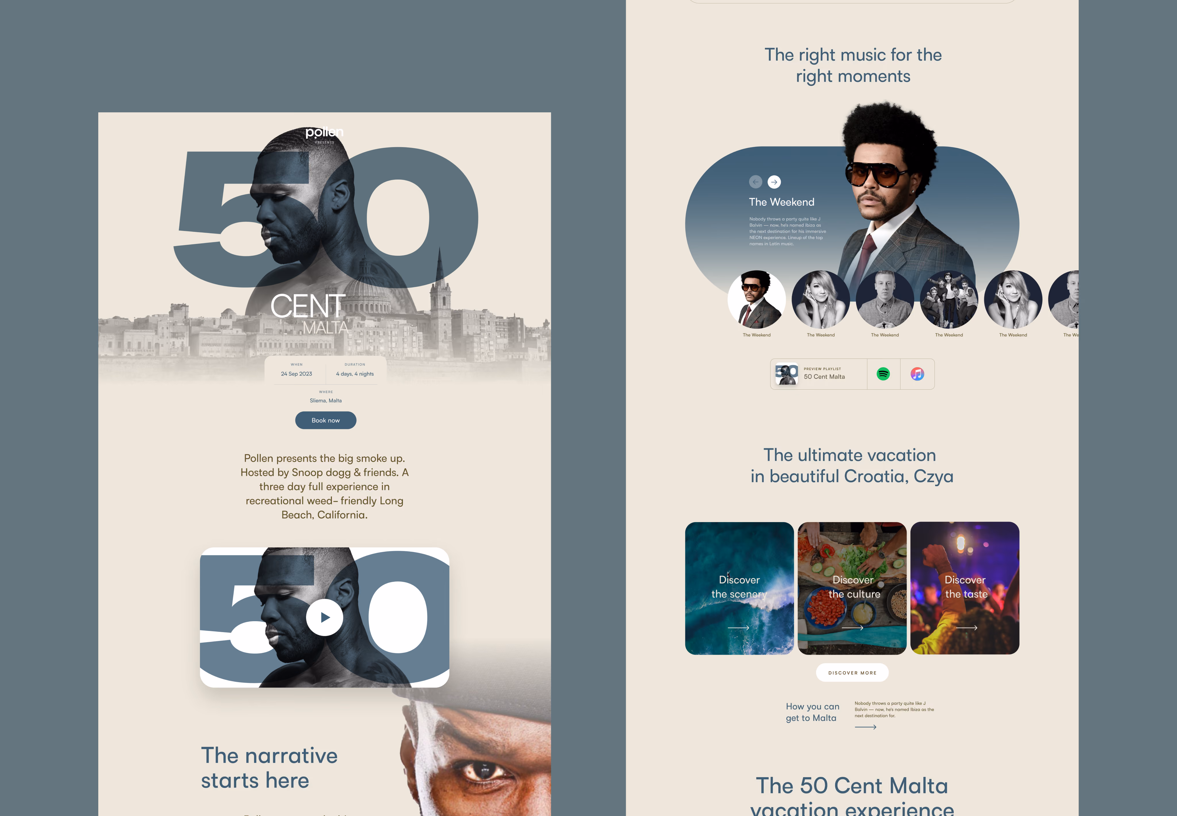 Pollen landing page UI