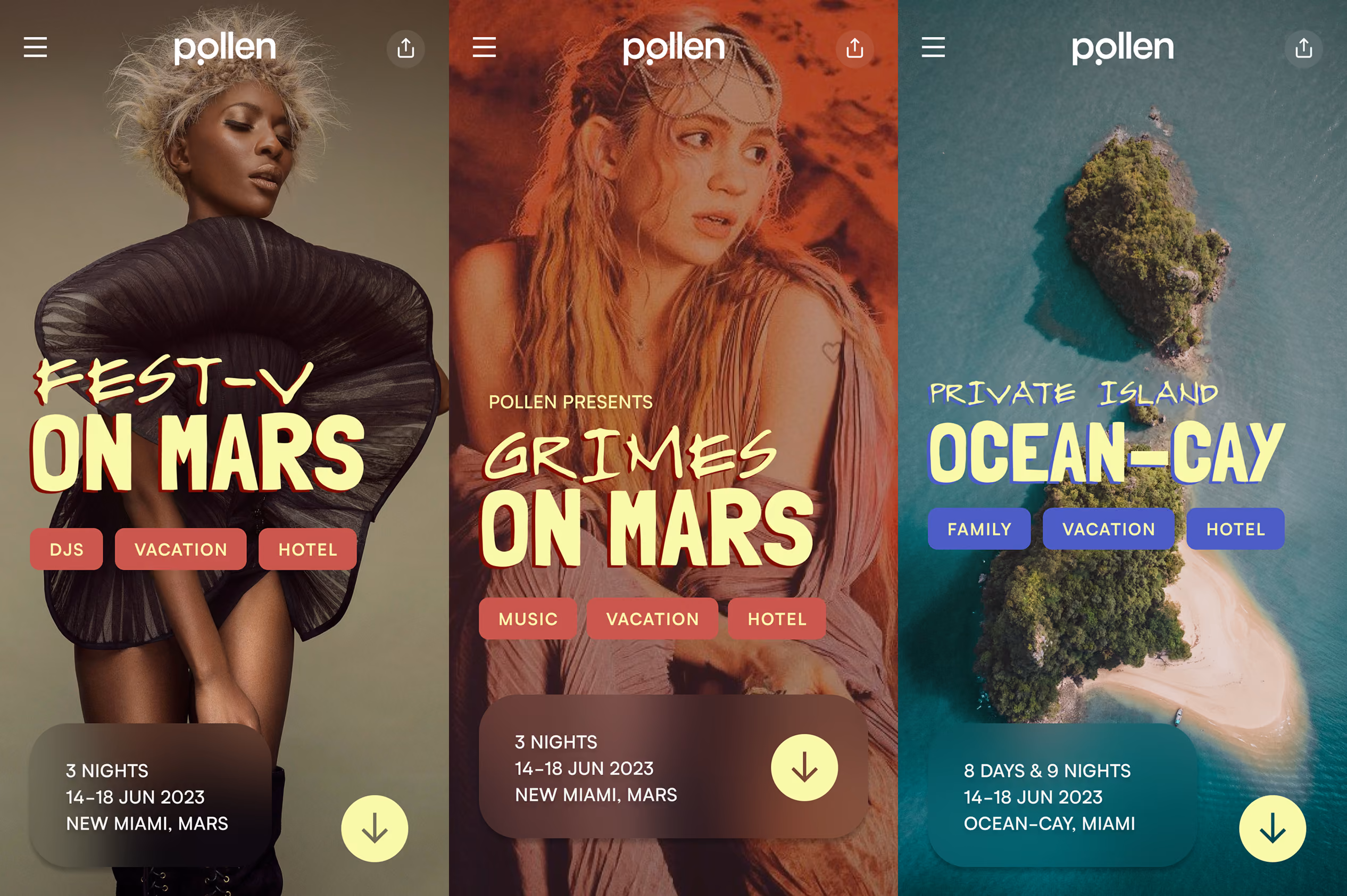 Pollen mobile layouts