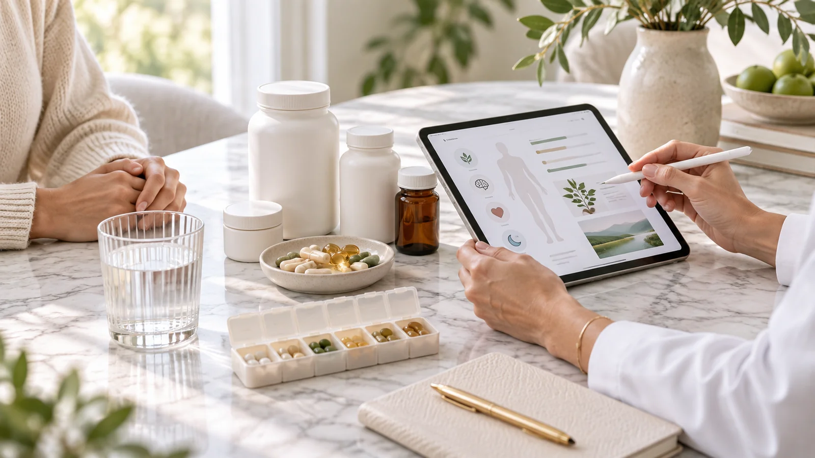 Personalized wellness planning with supplements and a treatment assessment