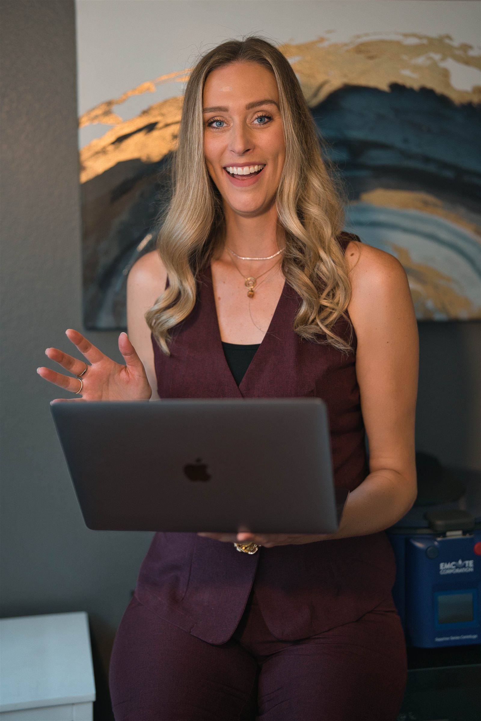 Julie Craig during a virtual wellness consultation