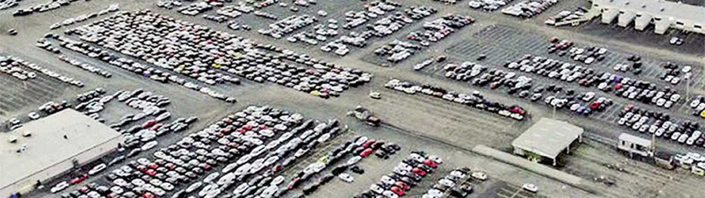 aerial view of a parking lot