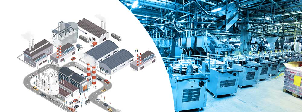 illustration of a manufacturing plant