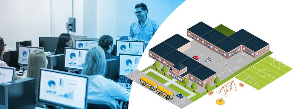 illustration of a school campus