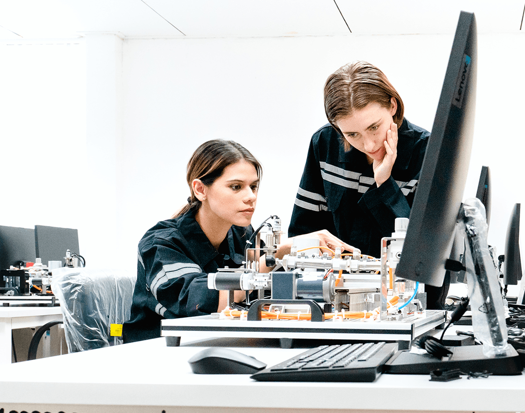 An ASPIRE student working on a research project in an Idea Factory lab