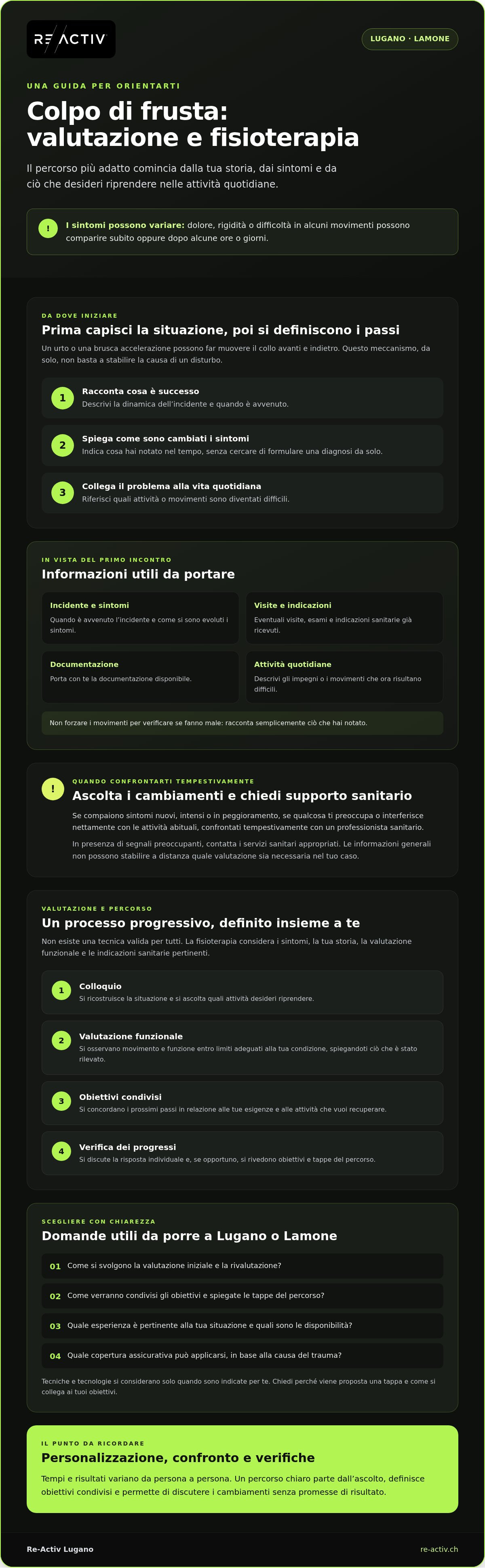 Trattamento colpo di frusta Ticino