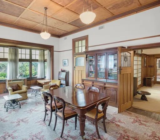 Period dining room inside the Toorak home
