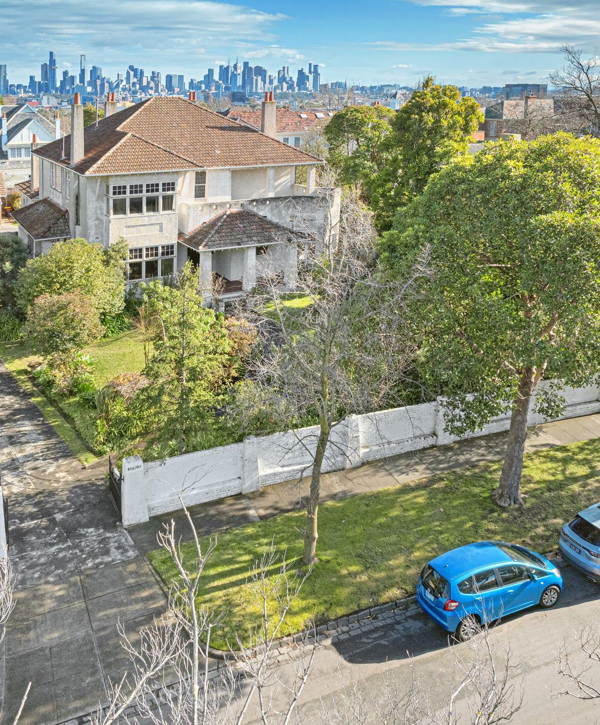 The Toorak home seen from the street