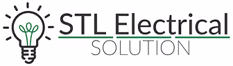 Logo with a glowing light bulb icon above the text 'STL Electrical Solution' with a green underline.