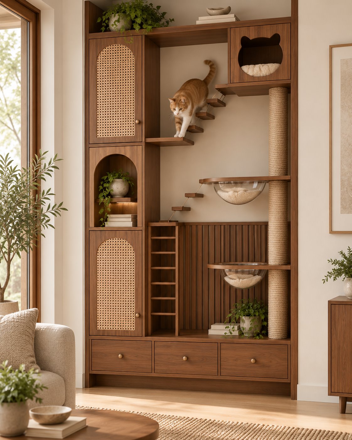 Human-Pet Climbing Cabinet