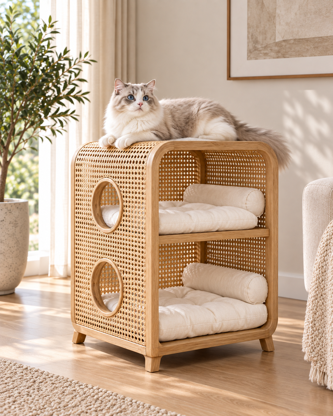 Two-Level Woven Cat House