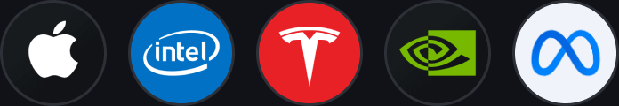 AAPL, INTC, TSLA, NVDA and META