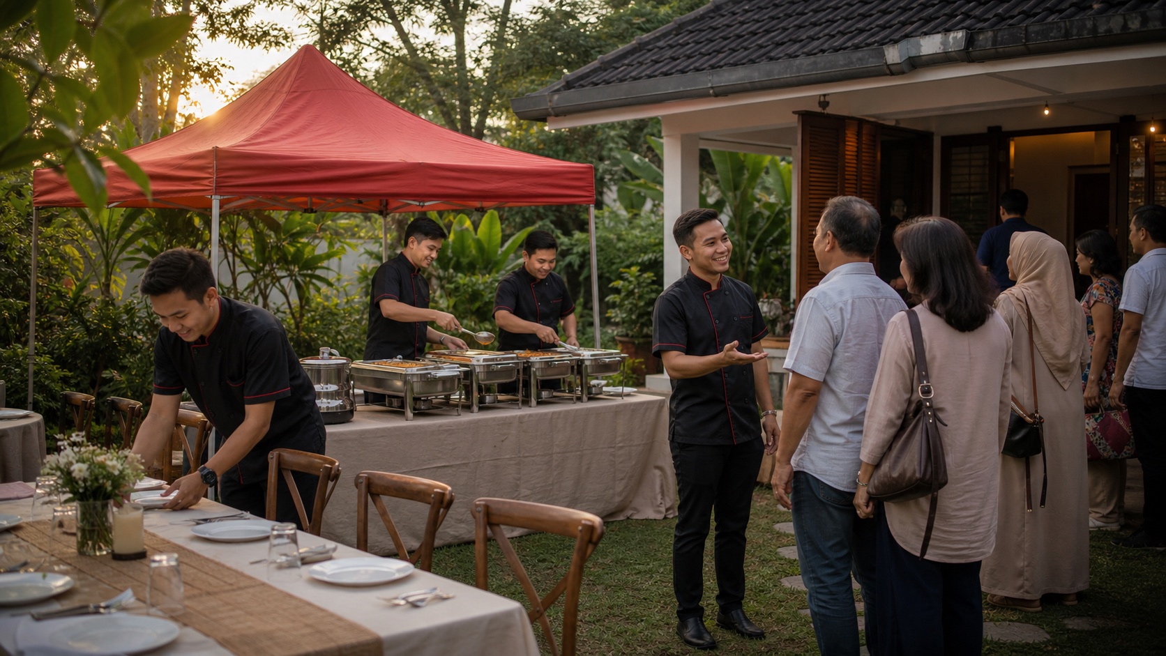 Yes Chef team delivering a full-service catered experience