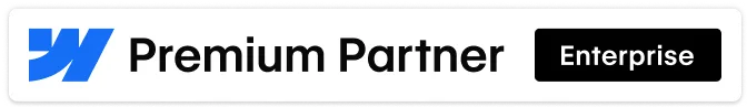 Badge with a blue stylized 'W' logo, text Premium Partner, and black button labeled Enterprise.