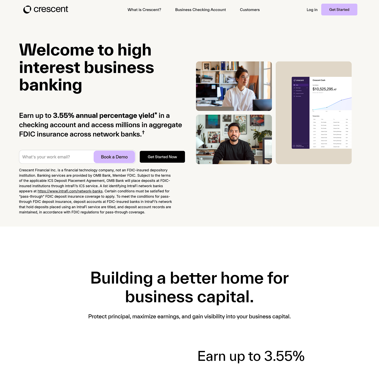 Crescent website before redesign