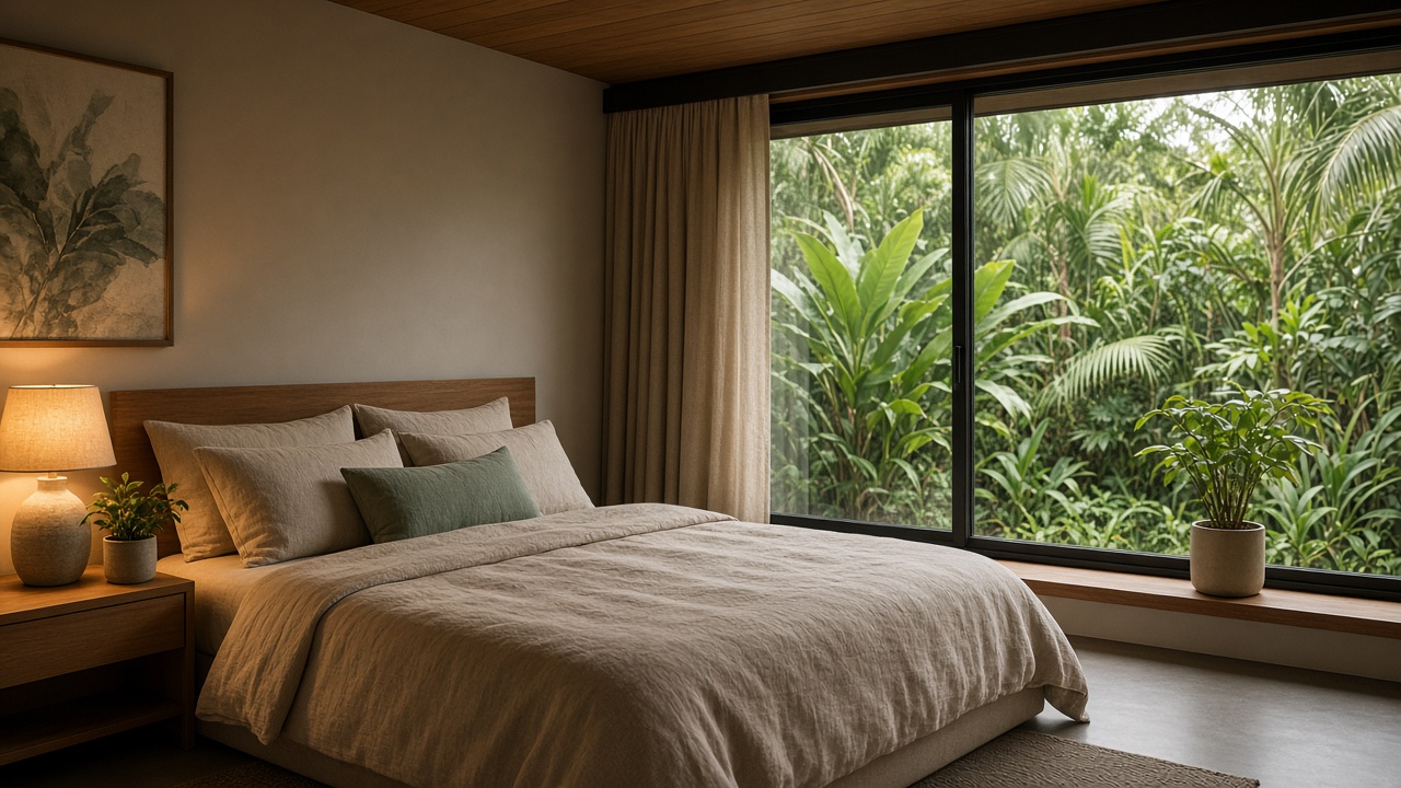 Soft tropical living space suggesting renter pathways with Mōwai