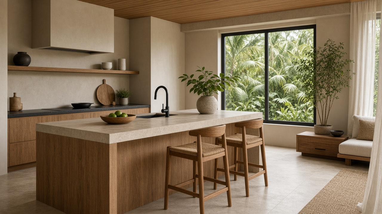 Renters how-it-works step 2 — calm tropical modernism still