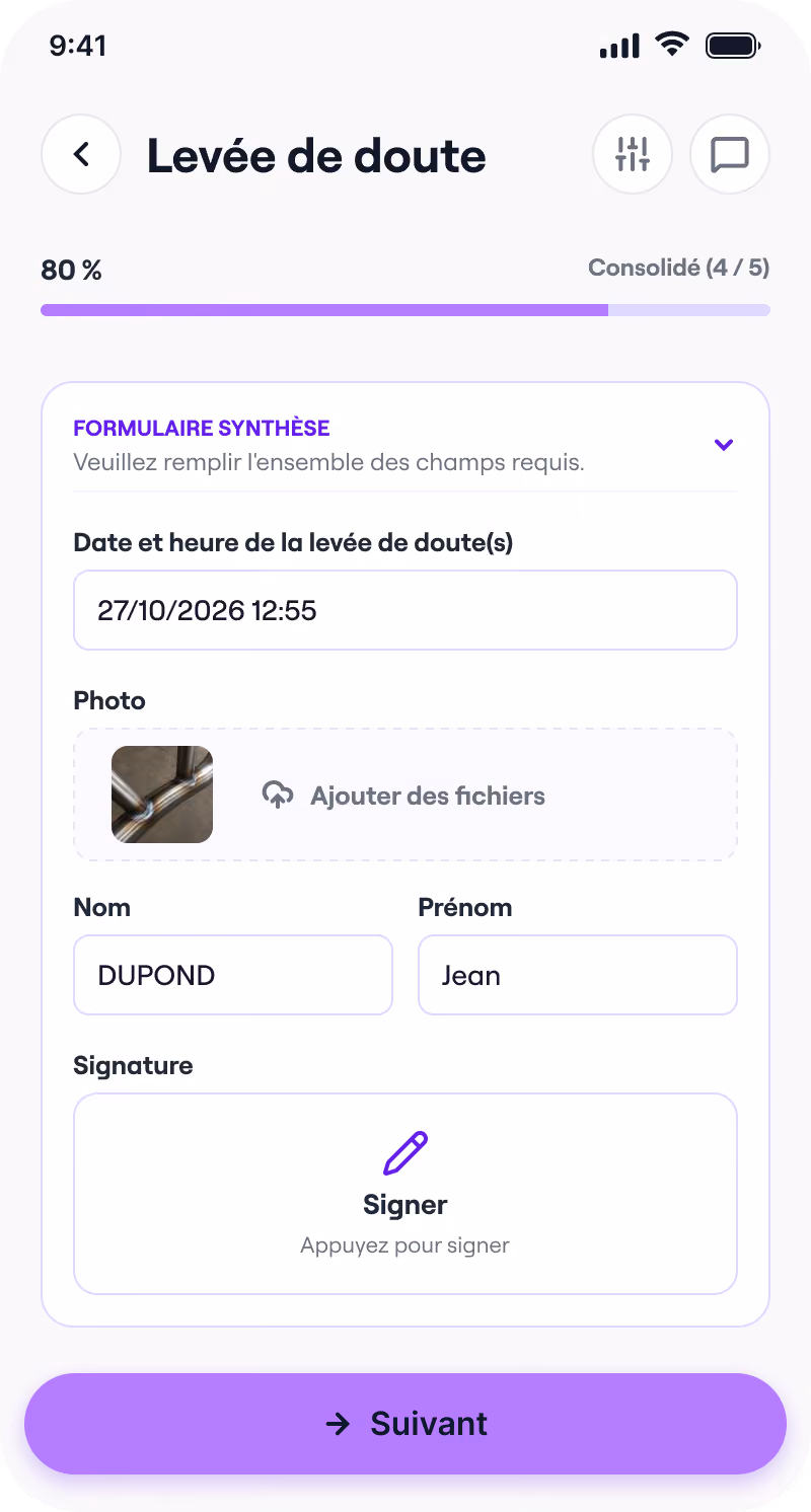 Le permis de feu dans l'application Deemply
