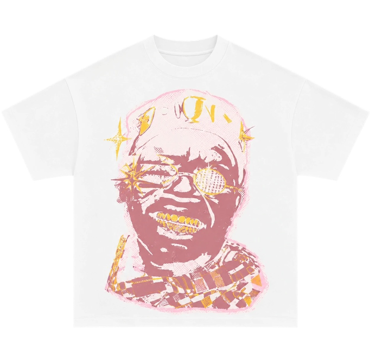 T-shirt blanc BHÉTÉ86, impression portrait