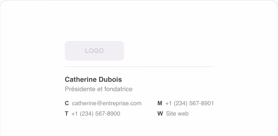 Modèle de signature courriel En-tête de marque