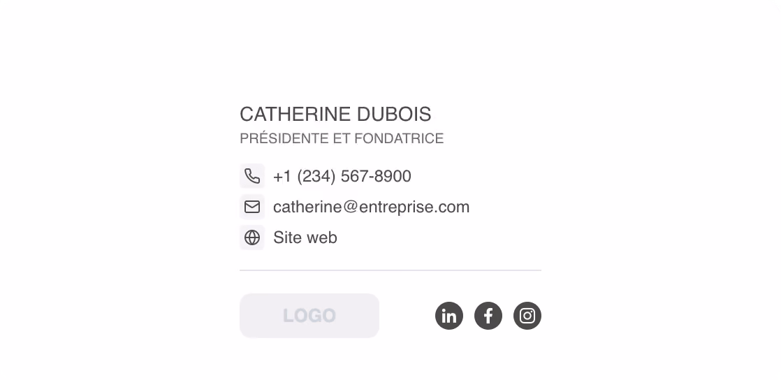 Modèle de signature courriel Pied de logo