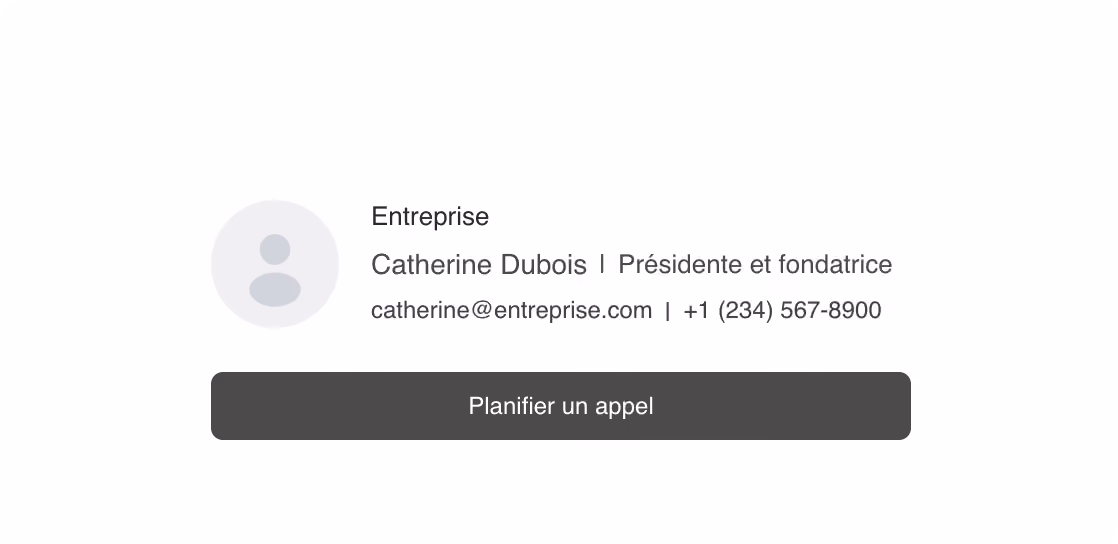 Modèle de signature courriel Prise de rendez-vous