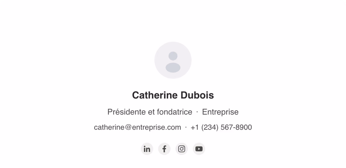 Modèle de signature courriel Centré