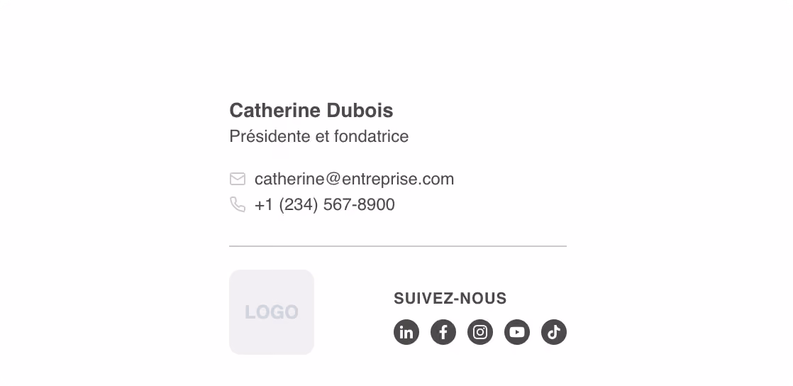 Modèle de signature courriel Réseaux en vedette