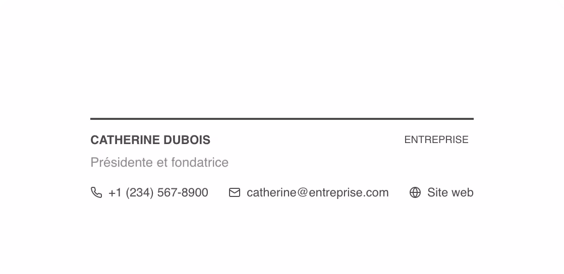 Modèle de signature courriel Accent supérieur