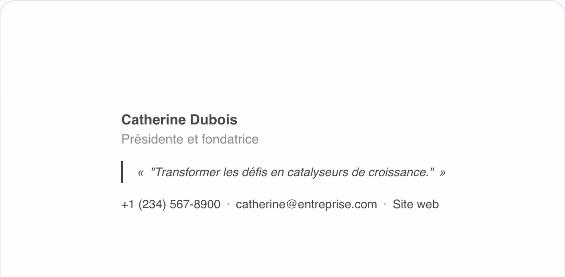 Modèle de signature courriel Slogan en vedette