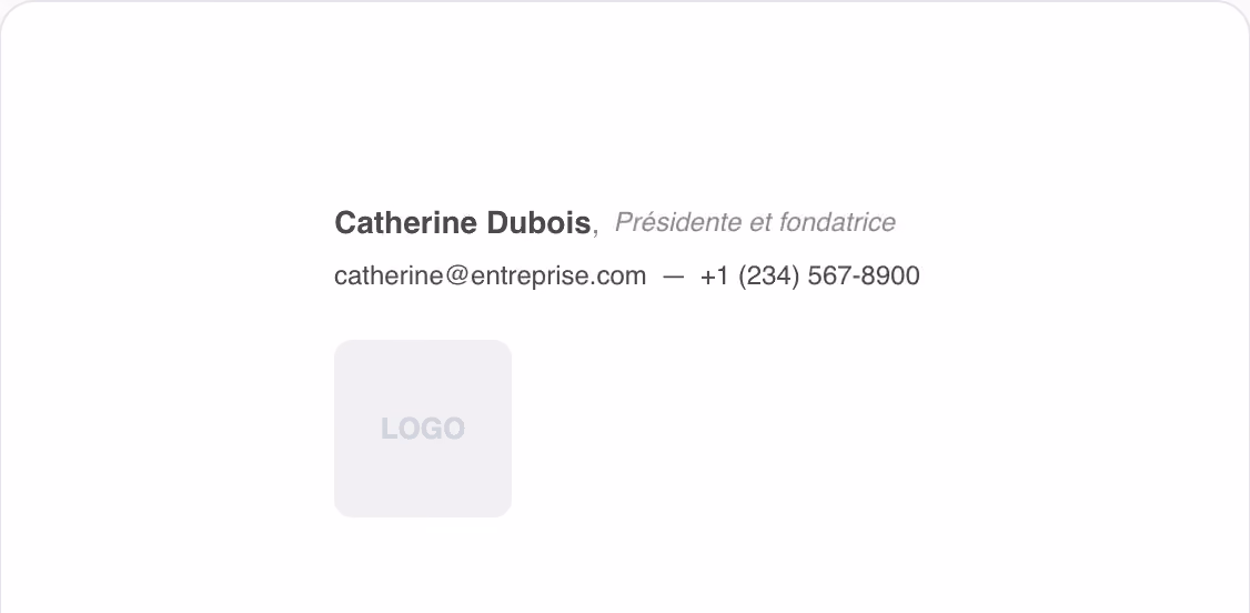 Modèle de signature courriel Minimal italique