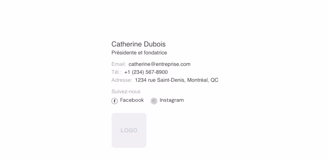 Modèle de signature courriel Mobile d’abord