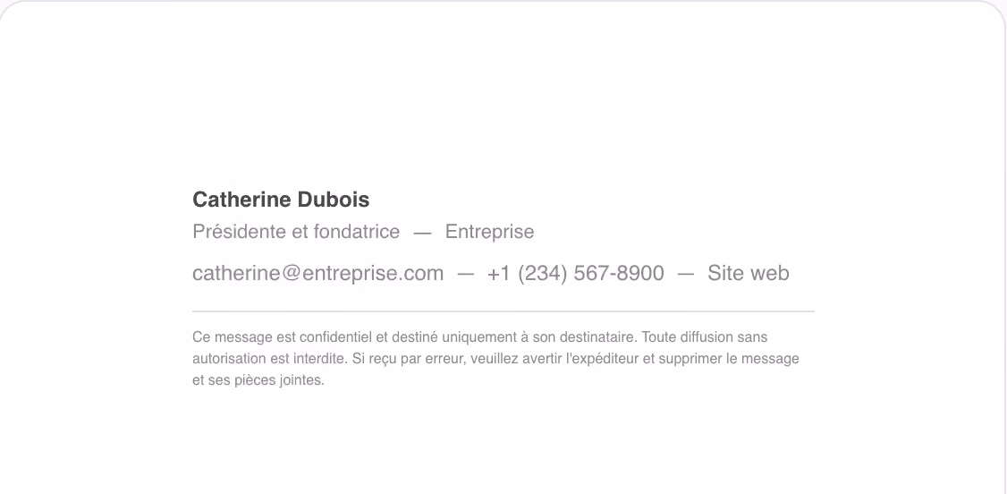 Modèle de signature courriel Écoresponsable