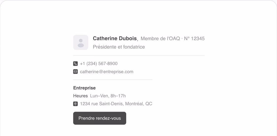 Modèle de signature courriel Clinique