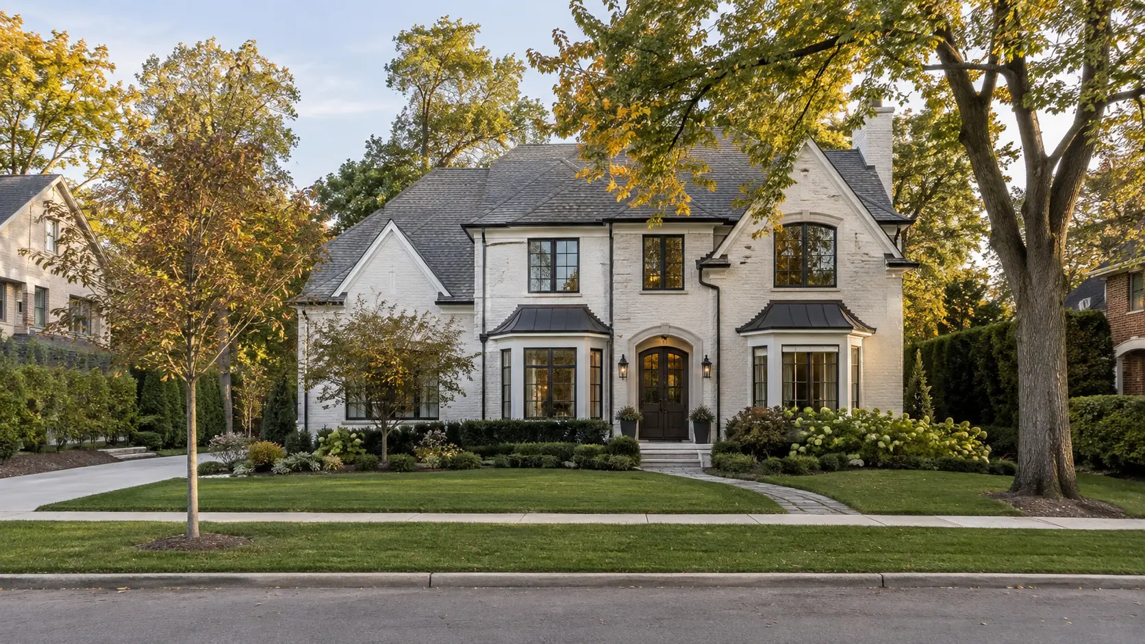 Updated detached home on a leafy residential street in Hinsdale, Illinois