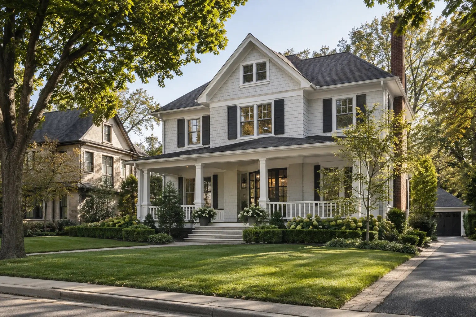 Renovated vintage home on a mature residential block in Hinsdale, Illinois